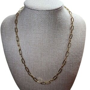 18K Gold Plated Stainless Steel Paperclip Chain Necklace‎ Minimalist